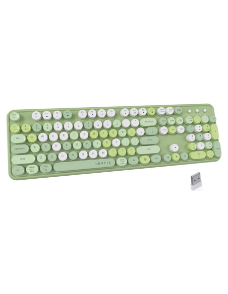 Teclado Inalámbrico UBOTIE Retro Multicolor para PC y Móvil