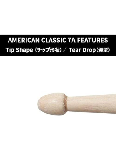 Baquetas Vic Firth 7A de Arce Natural para Jazz
