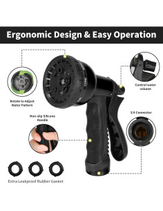 Manguera de Jardín NANGIM 7,62 m Acero Inoxidable 10 Funciones 2