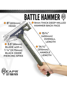 Martillo de Batalla Reapr 39.4 cm con Cuchilla de 3.2 cm y Funda 2