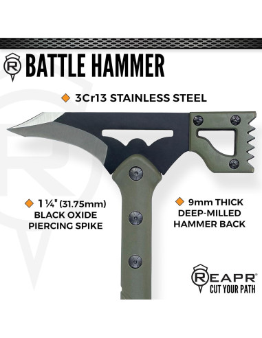 Martillo de Batalla Reapr 39.4 cm con Cuchilla de 3.2 cm y Funda