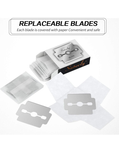 Mudder 200 Cuchillas de Repuesto Acero Inoxidable para Callos