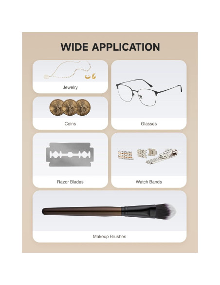 Limpiador Ultrasónico de Joyas CREWORKS 500 ml, Acero Inoxidable Limpiador Ultrasónico de Joyas CREWORKS 500 ml, Acero Inoxidable