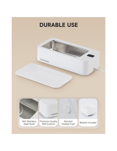 Limpiador Ultrasónico de Joyas CREWORKS 500 ml, Acero Inoxidable Limpiador Ultrasónico de Joyas CREWORKS 500 ml, Acero Inoxidable