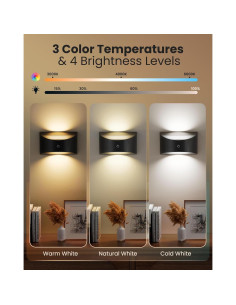 Juego de Apliques de Pared Magnéticos Brightown 2 Pack Negro 2