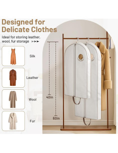 Bolsa de Ropa de Algodón MISSLO 60" para Vestidos y Abrigos 2