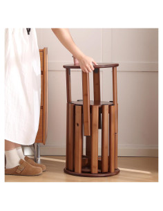 Juego de 4 Taburetes Apilables Tiita de Madera Nogal 45.72 cm