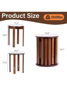 Juego de 4 Taburetes Apilables Tiita de Madera Nogal 45.72 cm 2