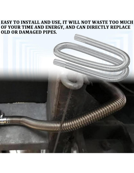 Tubería de Escape Flexible KUQUTIDY 149.86 cm Acero Inoxidable