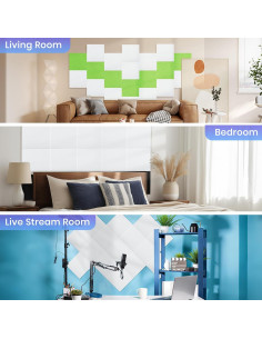 Paquete de 18 Paneles Acústicos Aislantes Focusound 30.48x30.48cm 2