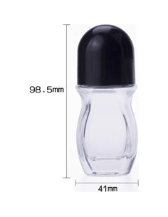 2 Botellas de Vidrio Reutilizables 30ml con Roll-On Tapa Dorada 2