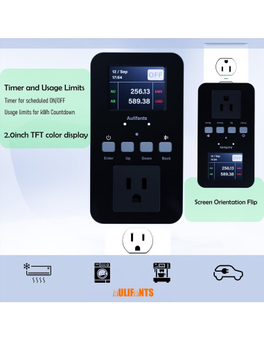 Enchufe Inteligente Aulifants LP405 25A Medidor de Energía