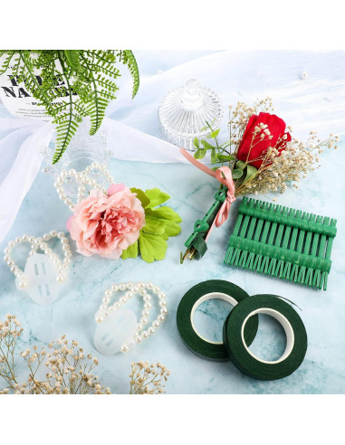 Kit de Accesorios para Boda Waydress: 4 Bandas de Muñeca y 15 Boutonnieres Magnéticos