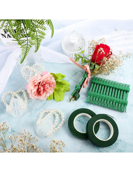 Kit de Accesorios para Boda Waydress: 4 Bandas de Muñeca y 15 Boutonnieres Magnéticos