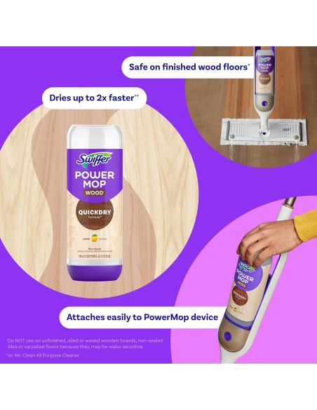 Limpiador de pisos de madera Swiffer Power Mop 1.5L aroma limón