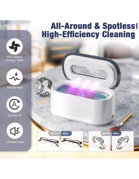 Limpiador Ultrasónico de Joyas RTLOII 30W 48kHz 150ml