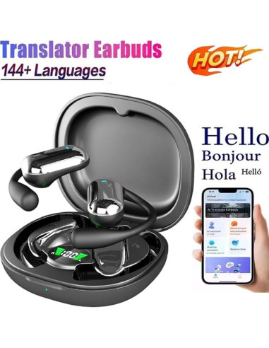 Auriculares de Traducción Inalámbricos ZeaHot Q16S Negro