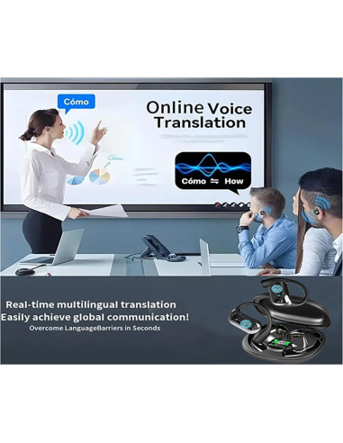 Auriculares de Traducción Inalámbricos ZeaHot Q16S Negro