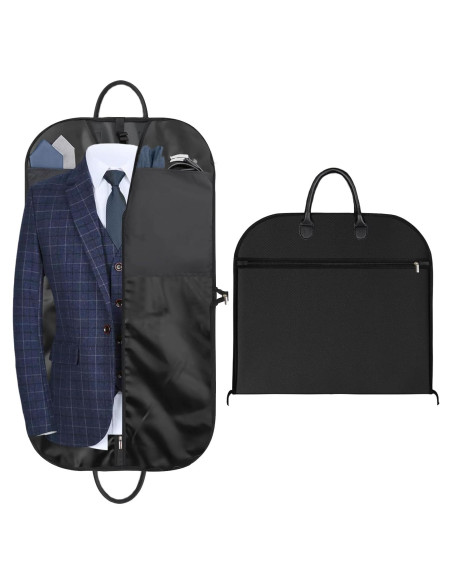 Bolsa de traje portátil BH7STAR 43" Oxford negra con 5 bolsillos