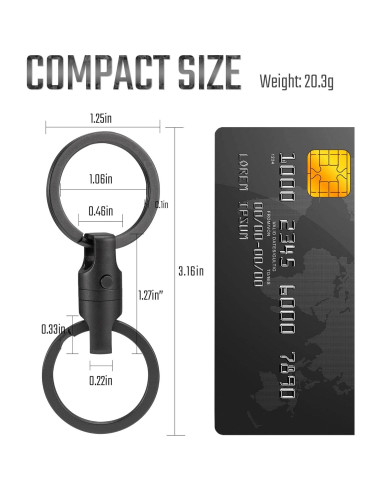Llavero magnético KeyUnity KA45 de titanio, rotación 360
