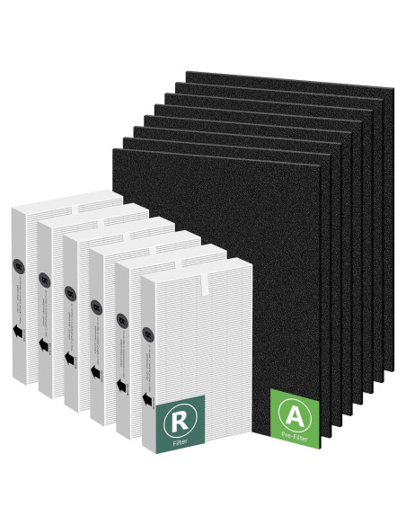 Filtro HEPA HPA300 PETOX para Purificadores Honeywell - 6 HEPA R + 8 Pre-Filtros