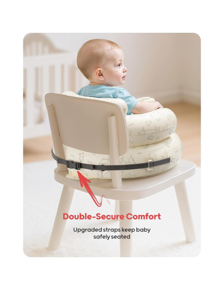 Asiento Inflable para Bebés QPAU Dinosaurio con Arnés 30x50cm