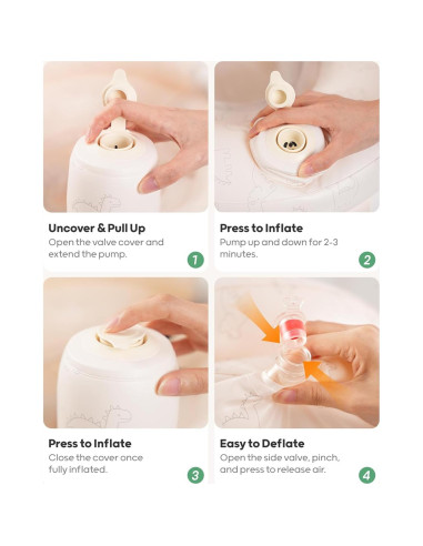 Asiento Inflable para Bebés QPAU Dinosaurio con Arnés 30x50cm