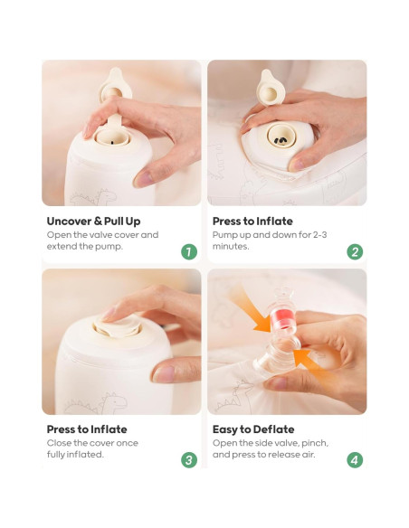 Asiento Inflable para Bebés QPAU Dinosaurio con Arnés 30x50cm