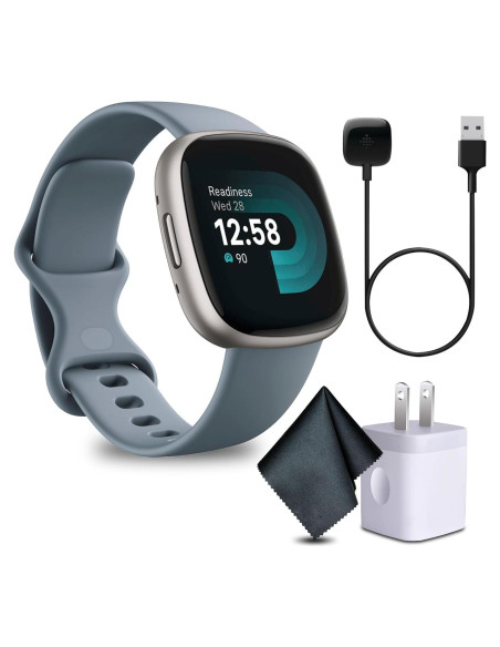 Fitbit Versa 4 Reloj Inteligente Fitness Azul Cascada/Platino