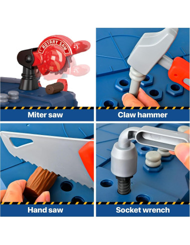 Juego de Banco de Herramientas MUGEYMYD para Niños 66 Acc.