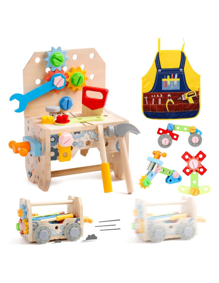 Juego de Herramientas de Madera XI para Niños 52 PCS