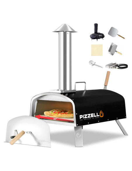 Horno de Pizza PIZZELLO 16" Propano y Leña con Accesorios