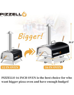 Horno de Pizza PIZZELLO 16" Propano y Leña con Accesorios 2