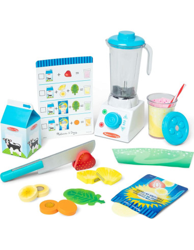 Juego de licuadora Melissa & Doug 22 piezas de madera