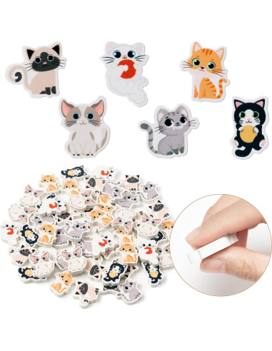 Borradores de Gato ANGOLIO 60 Pcs Multicolor para Niños