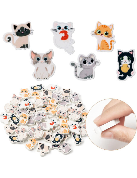 Borradores de Gato ANGOLIO 60 Pcs Multicolor para Niños