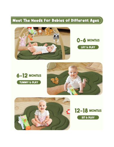 Alfombra de Juego para Bebés PIIKAGO Árbol 99x86 cm 6 Juguetes