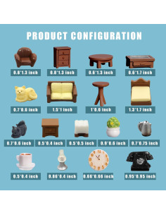 Kit de Muebles para Casa de Muñecas MOMOONNON 23 Piezas 2