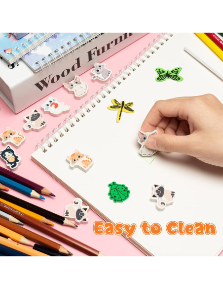 Borradores de Gato ANGOLIO 60 Pcs Multicolor para Niños
