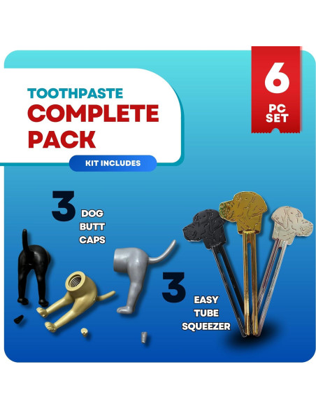 Set de 3 Tapas de Pasta de Dientes y Exprimidor Garzus