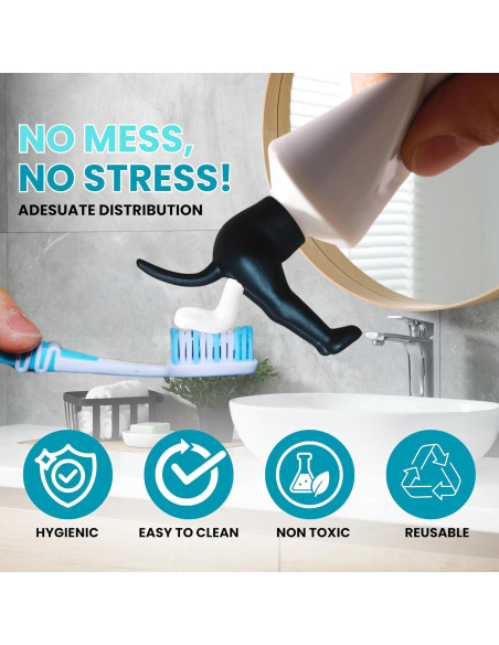 Set de 3 Tapas de Pasta de Dientes y Exprimidor Garzus