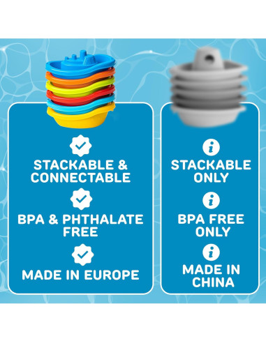 Barco de Juguete Apilable uToyz - 6 Piezas para Niños