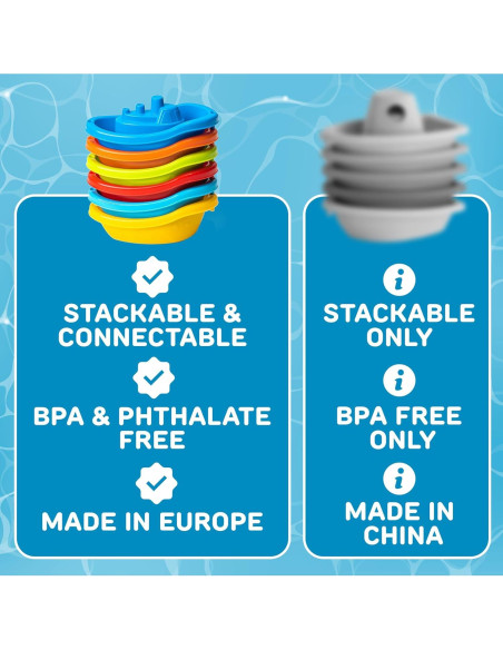 Barco de Juguete Apilable uToyz - 6 Piezas para Niños