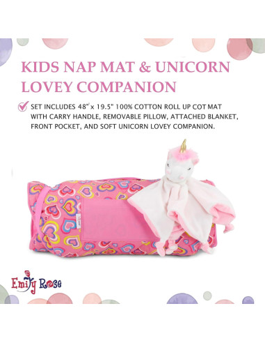 Colchoneta para Siesta Niños Emily Rose con Almohada y Manta