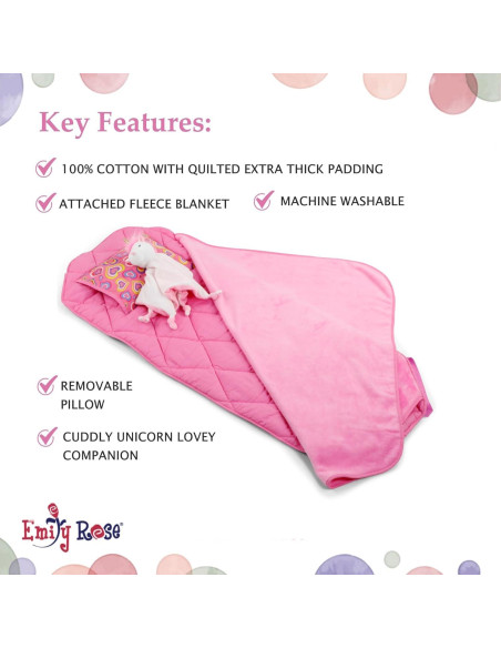 Colchoneta para Siesta Niños Emily Rose con Almohada y Manta