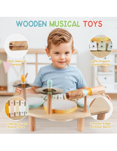 Juego de Batería Montessori Rmischolar para Niños 1-3 Años 2