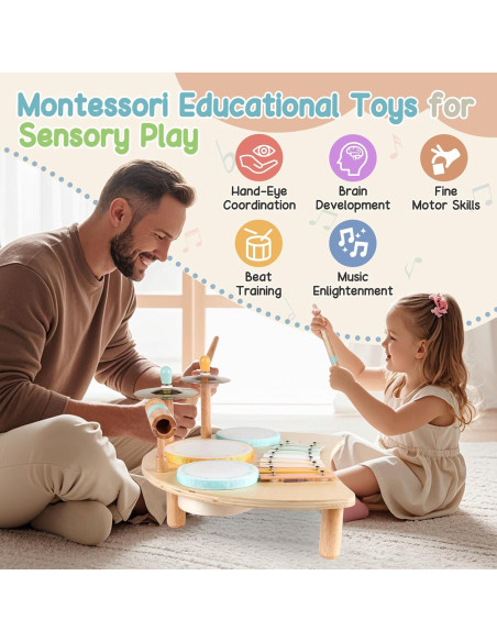 Juego de Batería Montessori Rmischolar para Niños 1-3 Años