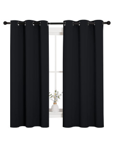 Cortinas Opacas Térmicas NICETOWN 106.68x160 cm 2 Paneles Negro
