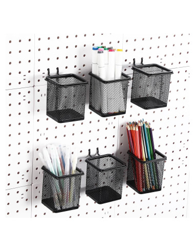 6 Tazas Cuadradas de Metal para Tablero Perforado Colingmill