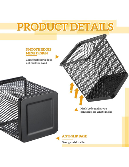 6 Tazas Cuadradas de Metal para Tablero Perforado Colingmill